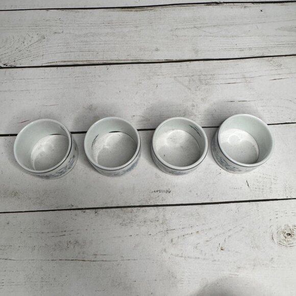 Noritake Blue Hill 2482 Napkin Rings Set of 4 Fine China Floral - Picture 5 of 8